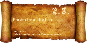 Manheimer Bella névjegykártya